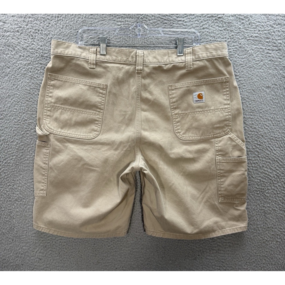 Carhartt Shorts Mens 40 Tan Duck Canvas Carpenter Workwear Chore Barn Grunge